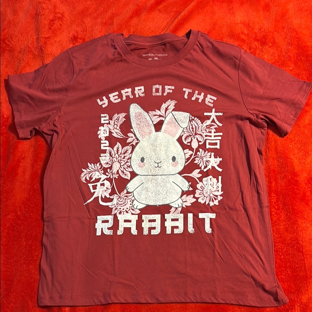 Grayson Threads Red Short Sleeve Tee Year of the Rabbit